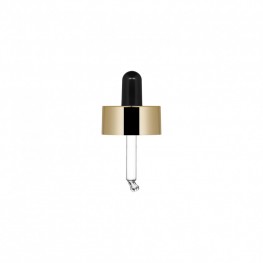 Dropper Girotondo, black bulb gold glossy collar, for bottle Heavy 30ml