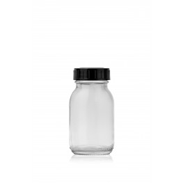 Wide mouth jar, black cap 125ml