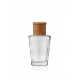 Transparent fragrance bottle, wooden neck, 100ml