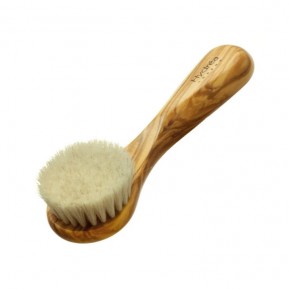 Olive Wood Facial Brush with Pony Hair Bristles (Soft/Medium Strength)