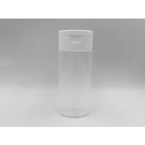 50ml OVAL clear bottle PP with snap on oval white flip top cap