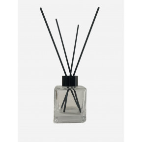 Transparent fragrance bottle, black neck, 100ml